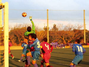 矢田部サッカー試合の様子